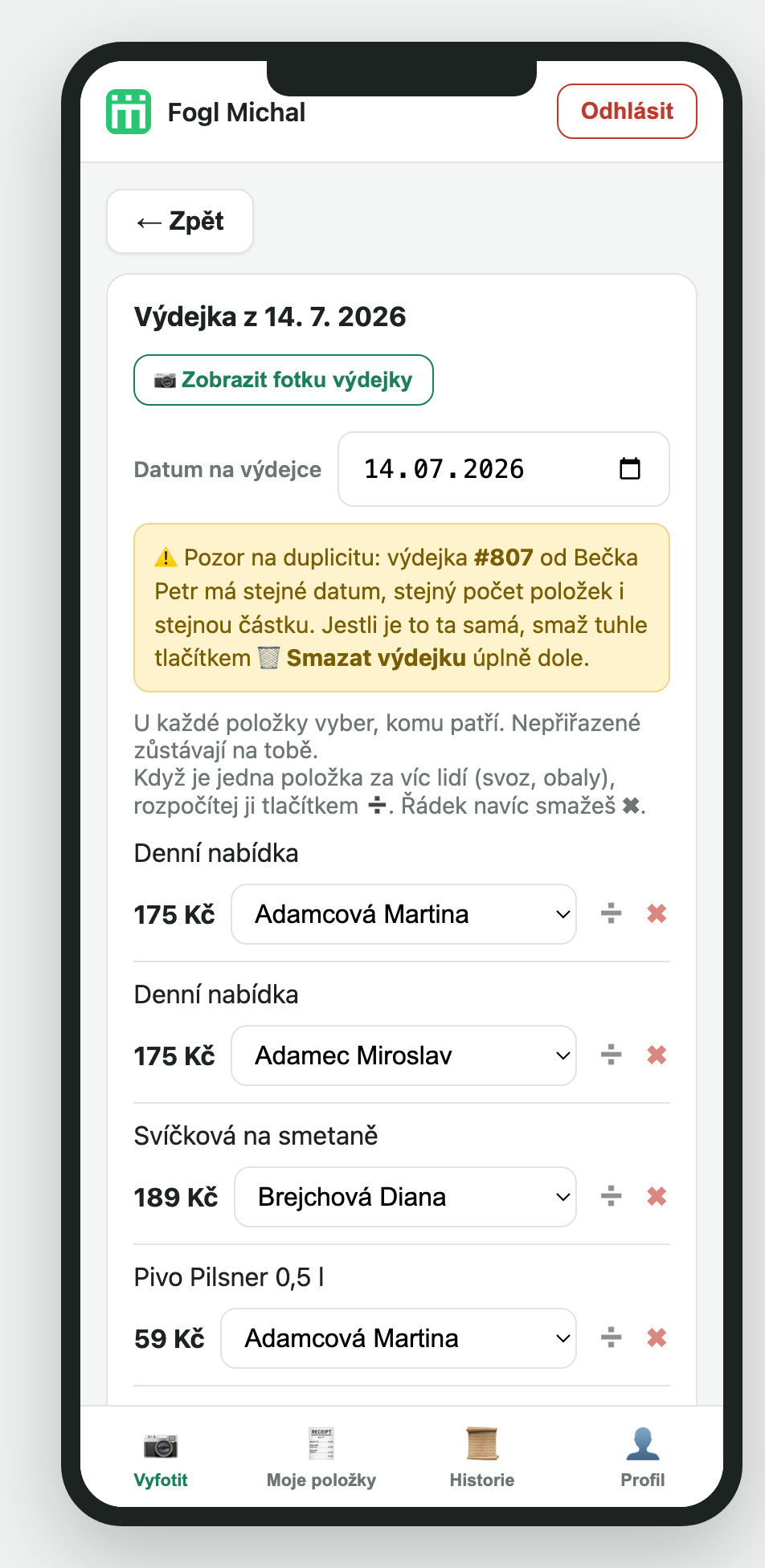 Upozornění na možnou duplicitu